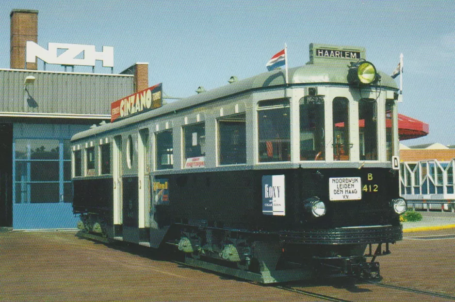 Postkort: Haarlem motorvogn 412 foran Leidsevaart 396 (1988)