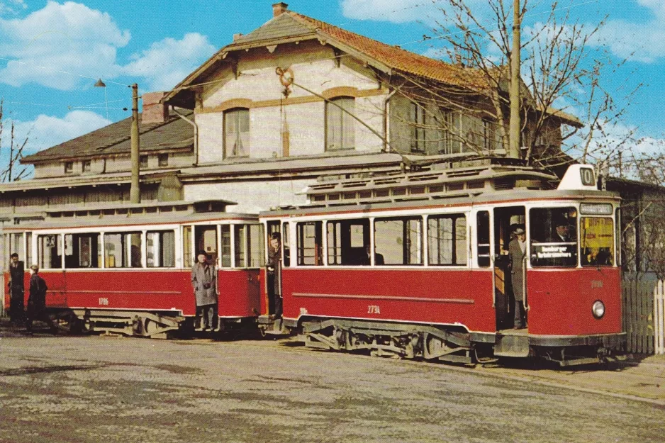 Postkort: Hamborg motorvogn 2734 ved Hoheluft / Gärtnerstr. (1960)