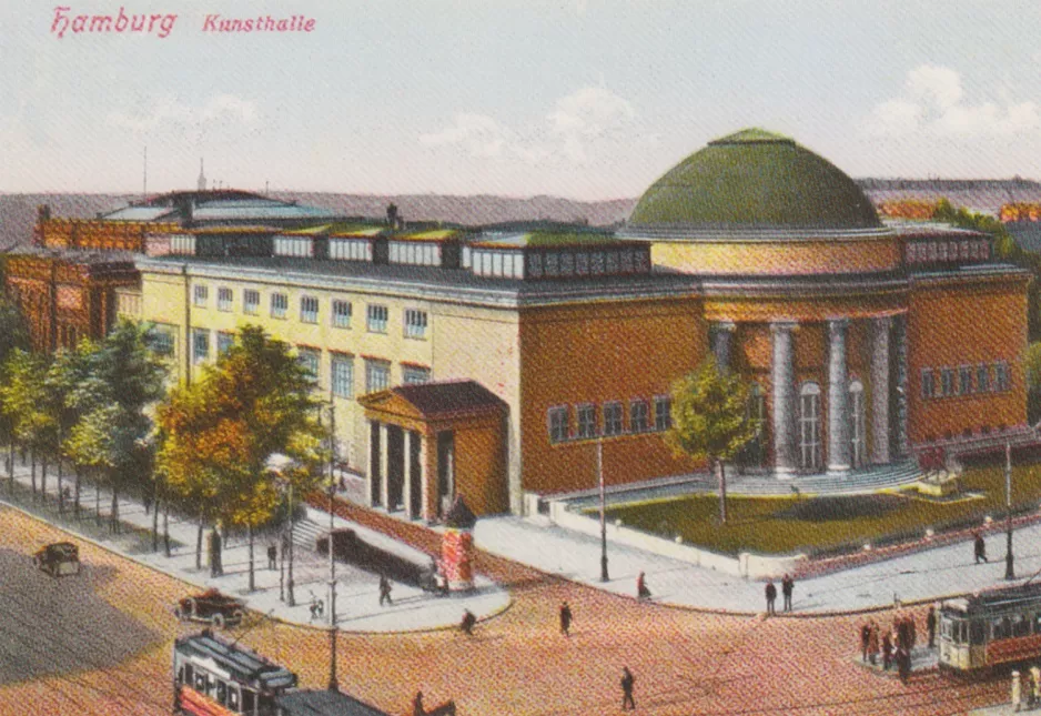 Postkort: Hamborg nær Hamburger Kunsthalle (1925)