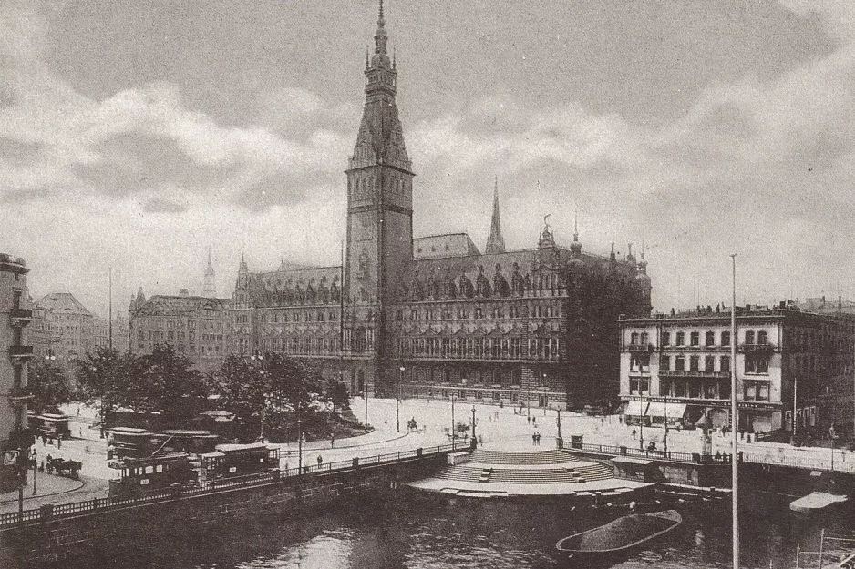 Postkort: Hamborg nær Rathaus (1895)