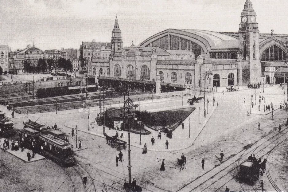 Postkort: Hamborg ved Hauptbahnhof (1895)