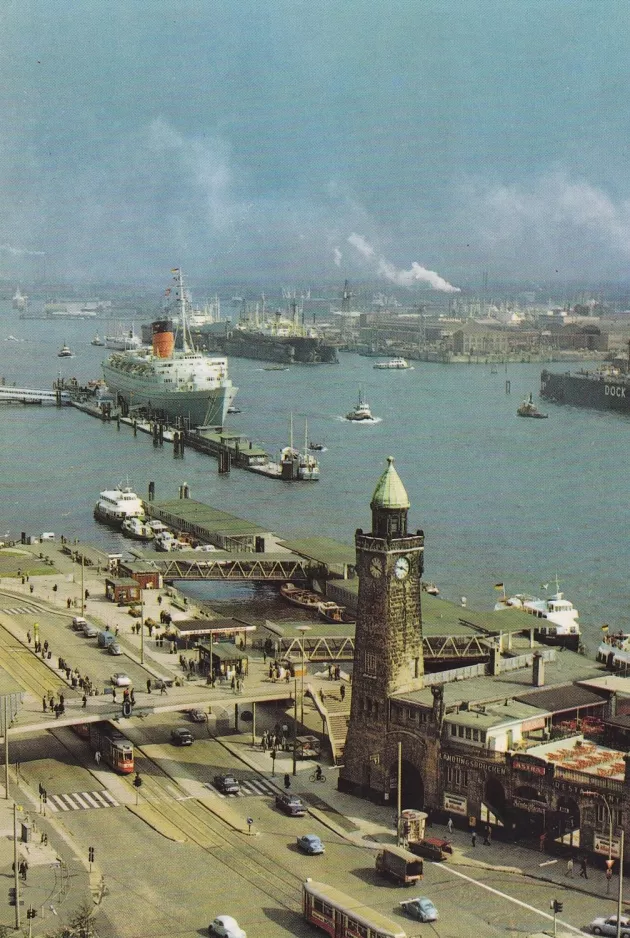 Postkort: Hamborg ved Landungsbrücken (1970)