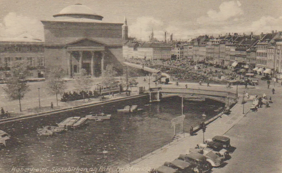 Postkort: København foran Slotskirken (1933)