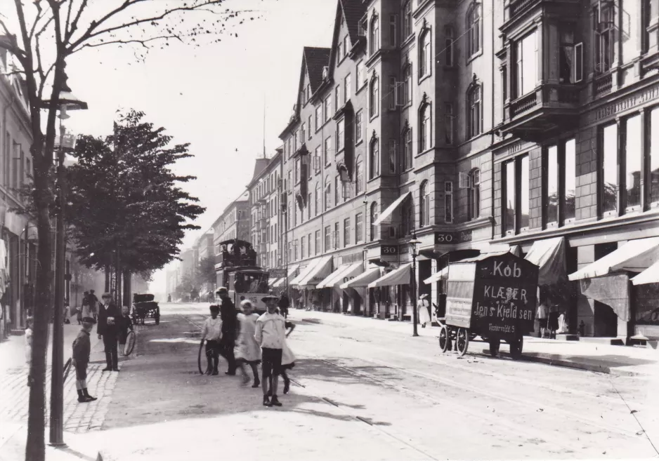 Postkort: København Hovedlinie på Godthåbsvej (1906-1908)