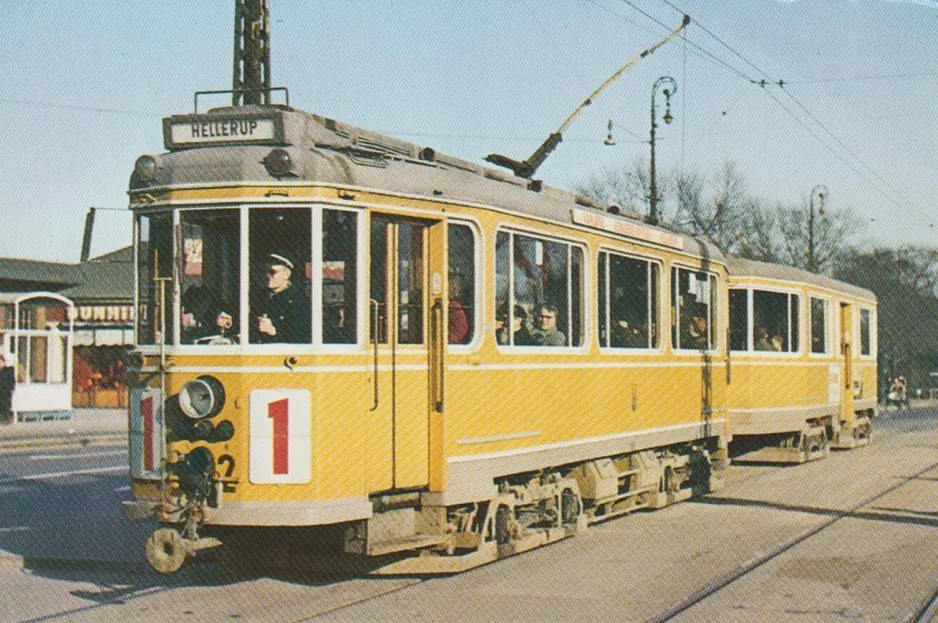 Postkort: København sporvognslinje 1 på Oslo Plads (1954-1956)