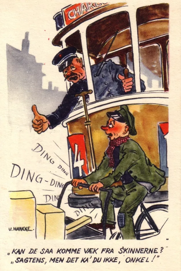 Postkort: København sporvognslinje 14  (1955-1960)