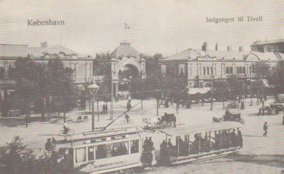 Postkort: København sporvognslinje 2 på Vesterbrogade (1925)