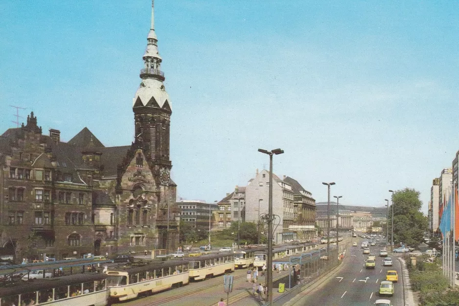 Postkort: Leipzig på Friedrich-Tröndlin-Ring (Tröndlinring) (1976)