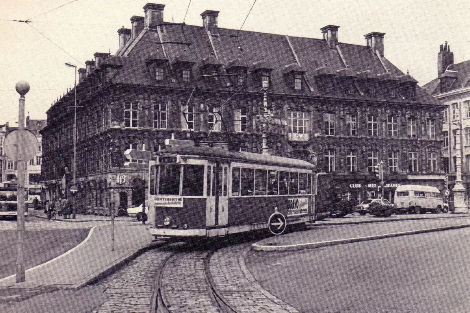 Postkort: Lille sporvognslinje R med motorvogn 518 ved Roubaix (1981)