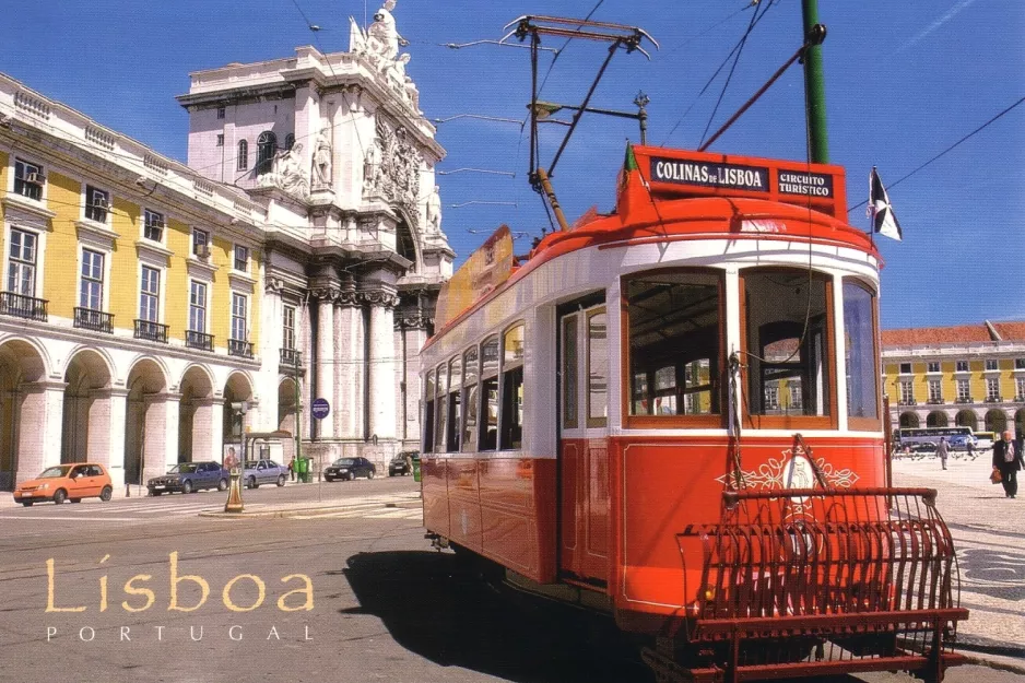 Postkort: Lissabon Colinas Tour med motorvogn 5 på Praça do Cormércio (2001)