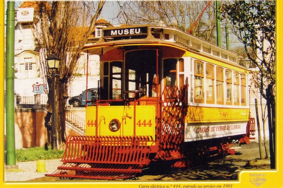 Postkort: Lissabon Museu da Carris med motorvogn 444 foran museet Museu da Carris (2003)