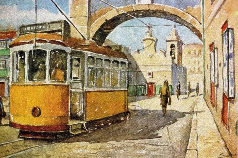 Postkort: Lissabon på Arco Marquês do Alegrete (1956)