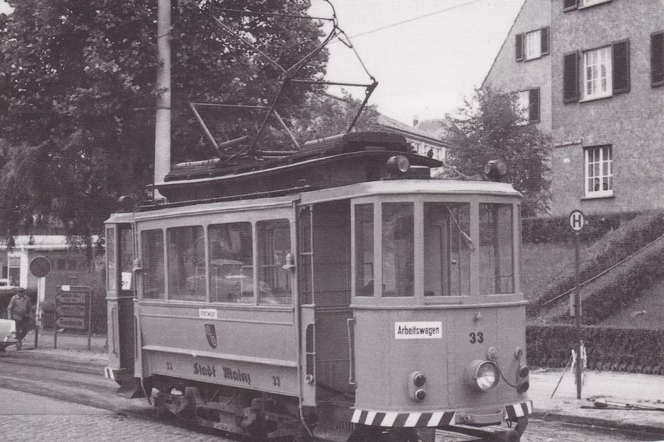 Postkort: Mainz arbejdsvogn 33 på Untere Zahlbacher Straße (1962)