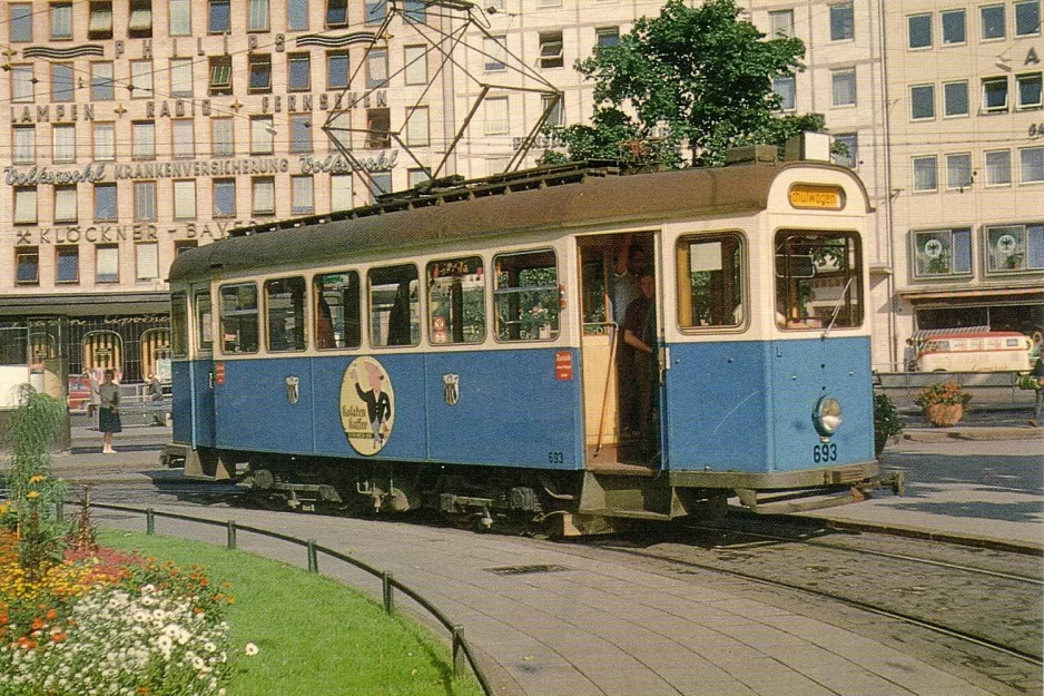 Postkort: München motorvogn 693 på Sendlinger-Tor-Platz (1961)