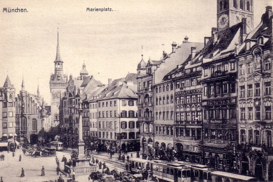 Postkort: München på Marienplatz (1897)