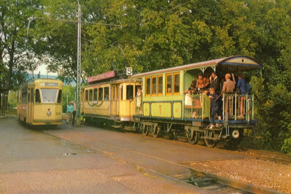 Postkort: Neuchâtel ledvogn 1102 ved Colombier (1975)