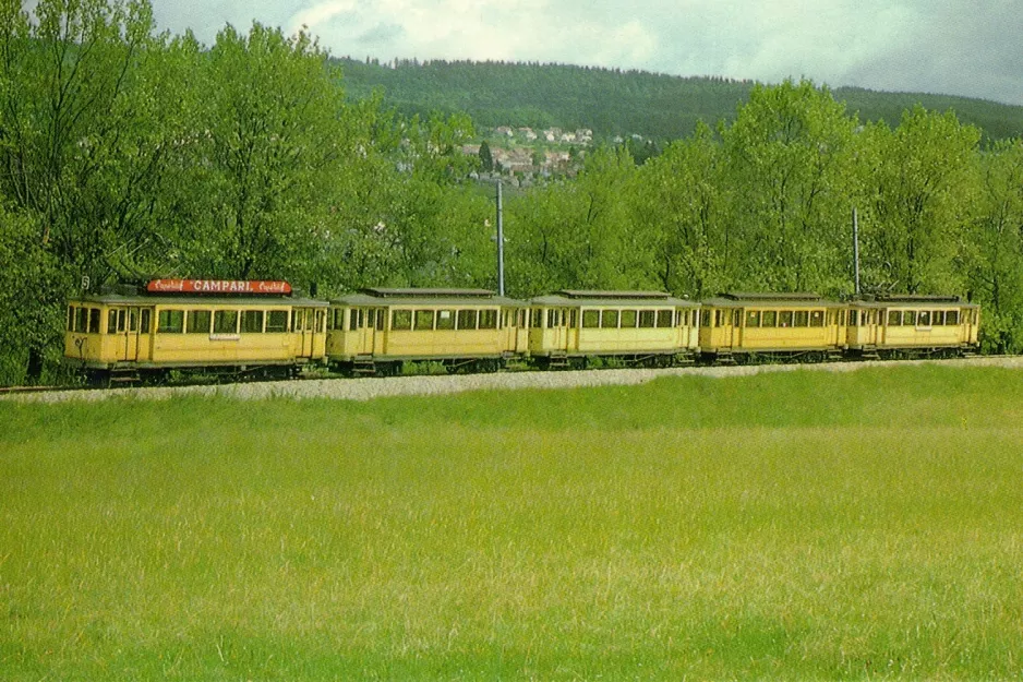 Postkort: Neuchâtel regionallinje 215 nær Colombier (1980)
