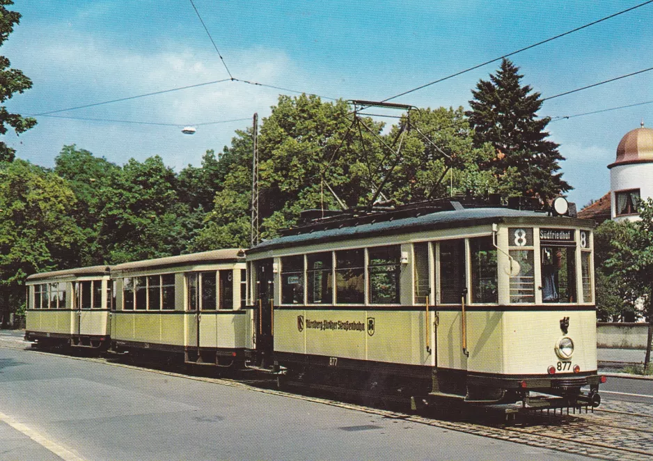 Postkort: Nürnberg motorvogn 877 nær Erlenstegen (1979)