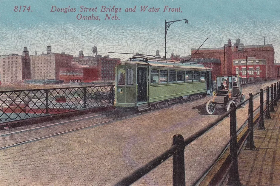 Postkort: Omaha på Douglas Street Bridge (1887)