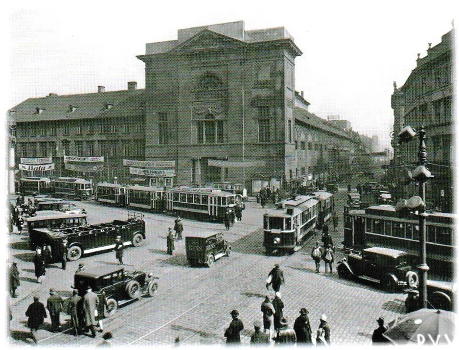 Postkort: Prag på Náměstí Republiky (1938)