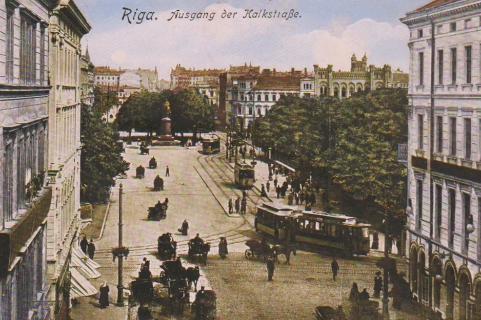 Postkort: Riga på Kalkstraße (Kaļķu iela) (1901)