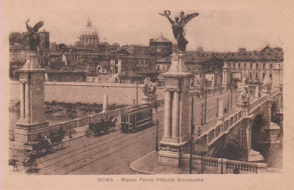 Postkort: Rom på Nuovo Ponte Vittorio Emanuel (1905)