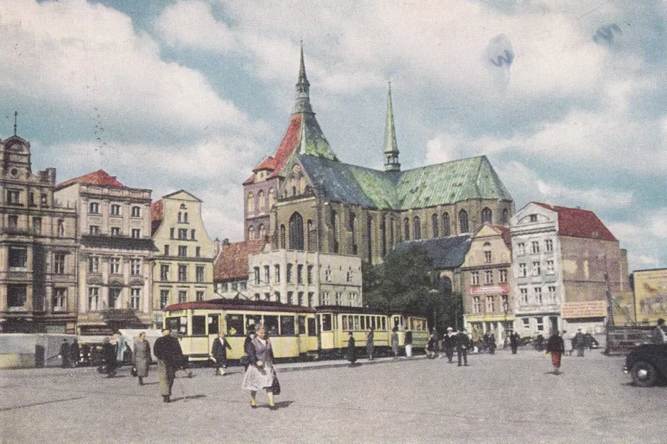 Postkort: Rostock ved Neuer Markt (1920)