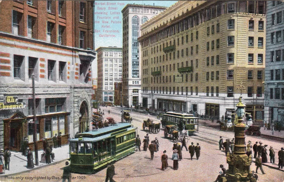 Postkort: San Francisco på Market Street (1909)