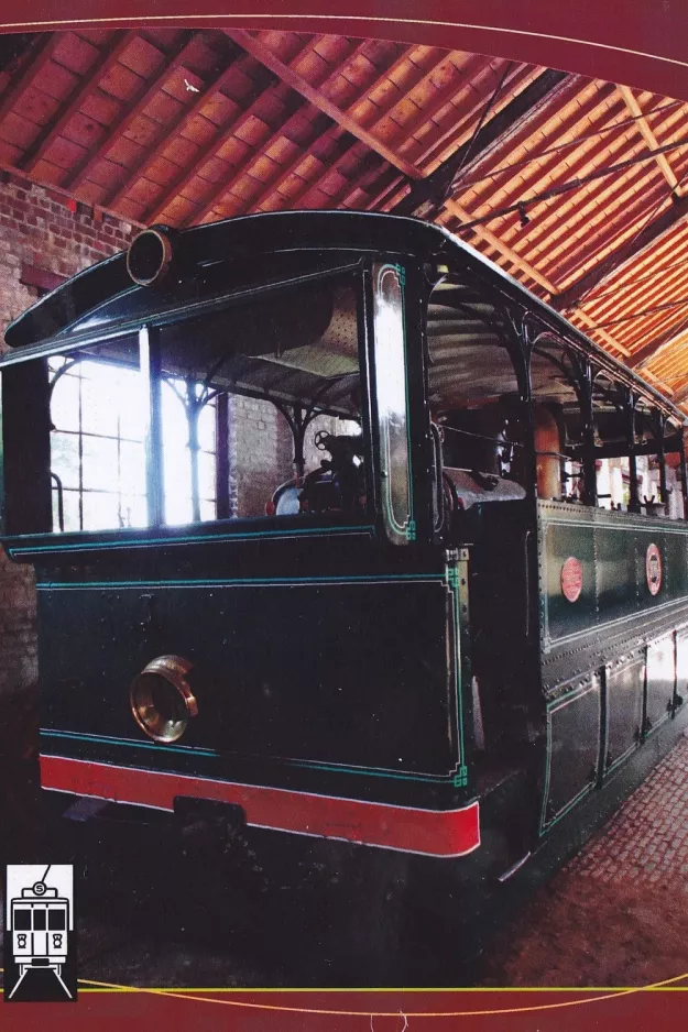 Postkort: Schepdaal dampmotorvogn 1066 i Trammuseum (2009)