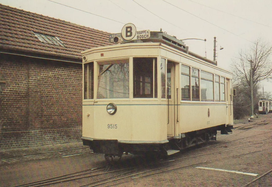 Postkort: Schepdaal motorvogn A.9515 foran Trammuseum (1981)