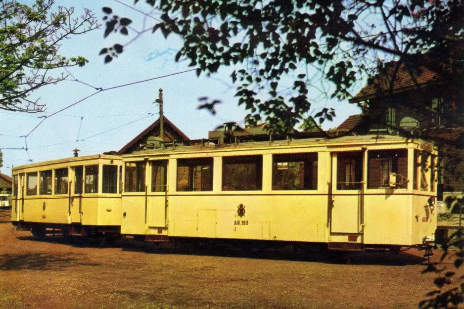 Postkort: Schepdaal motorvogn AR.193 ved Trammuseum (1971)