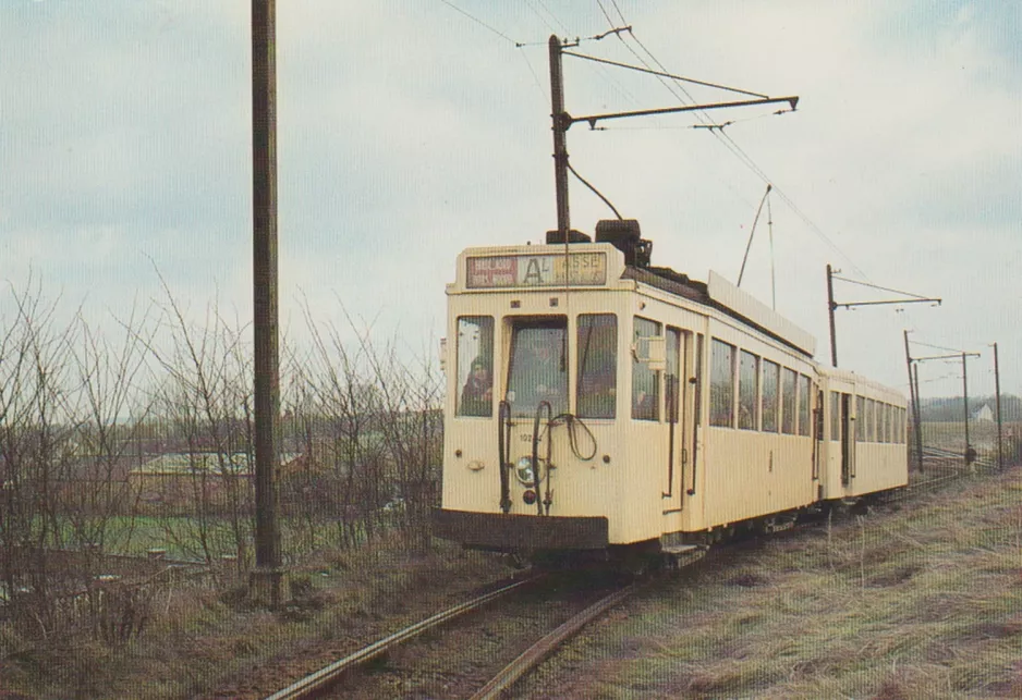 Postkort: Schepdaal regionallinje AL med motorvogn 10284 nær Asse (1972)