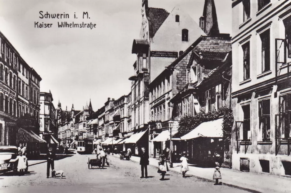 Postkort: Schwerin på Kaiser Wilhelmstraße (Hermann-Matern-Straße) (1910)