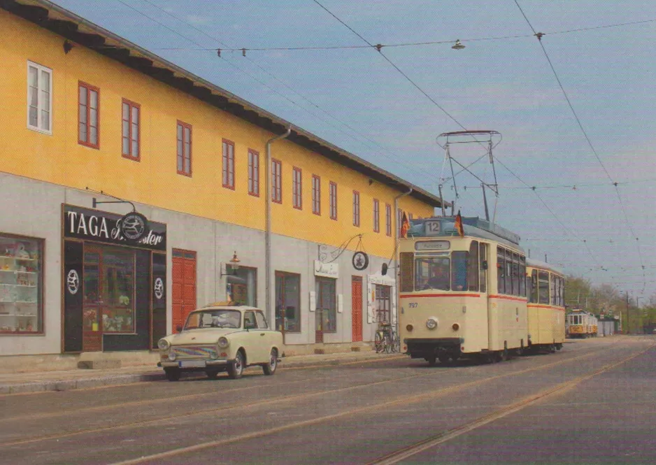 Postkort: Skjoldenæsholm normalspor med motorvogn 797 udenfor Remise 3 (2017)