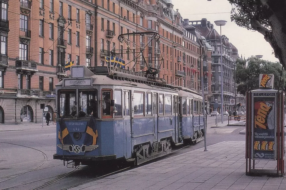 Postkort: Stockholm motorvogn 52 på Nybroplan (1967)