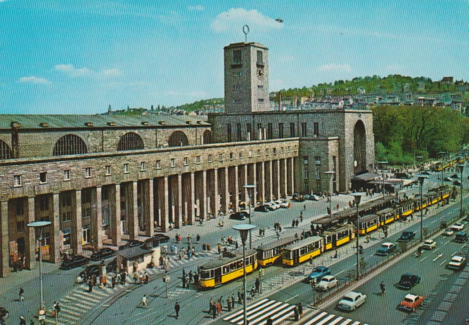 Postkort: Stuttgart ved Hauptbahnhof (1960-1970)