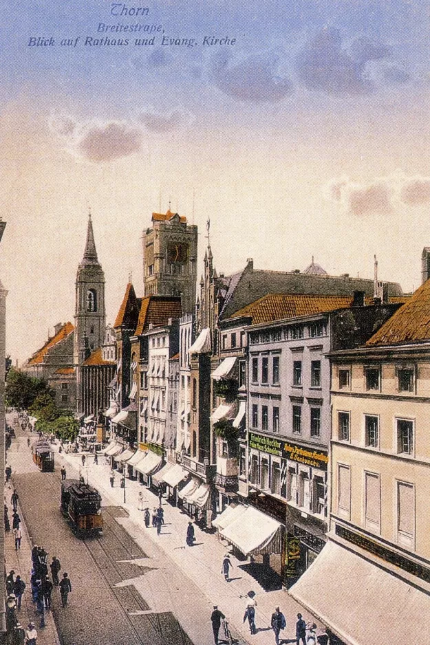 Postkort: Toruń på Breitestraße (Szeroka) (1905)