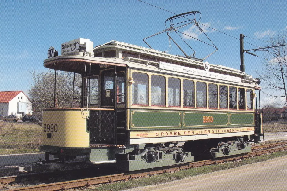 Postkort: Woltersdorf Tramtouren med motorvogn 2990 nær Goethestr. (2009)