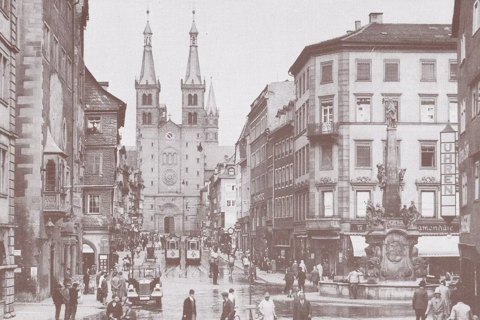 Postkort: Würzburg nær Dom (1935)