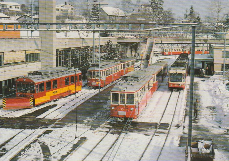Postkort: Zürich motorvogn 16 ved Forch (1987)