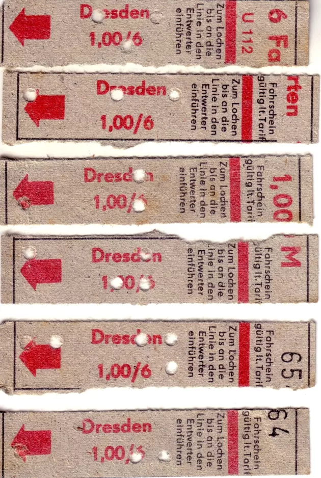 Rabatbillet til Dresdner Verkehrsbetriebe (DVB) (1983)