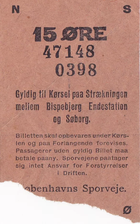 Særbillet til Københavns Sporveje (KS) (1947)