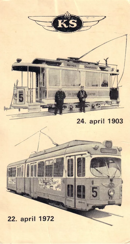 Særbillet til Københavns Sporveje (KS), bagsiden (1972)