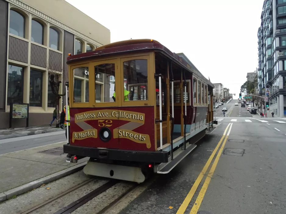 San Francisco kabelbane California med kabelsporvogn 52  California & Van Ness (2023)