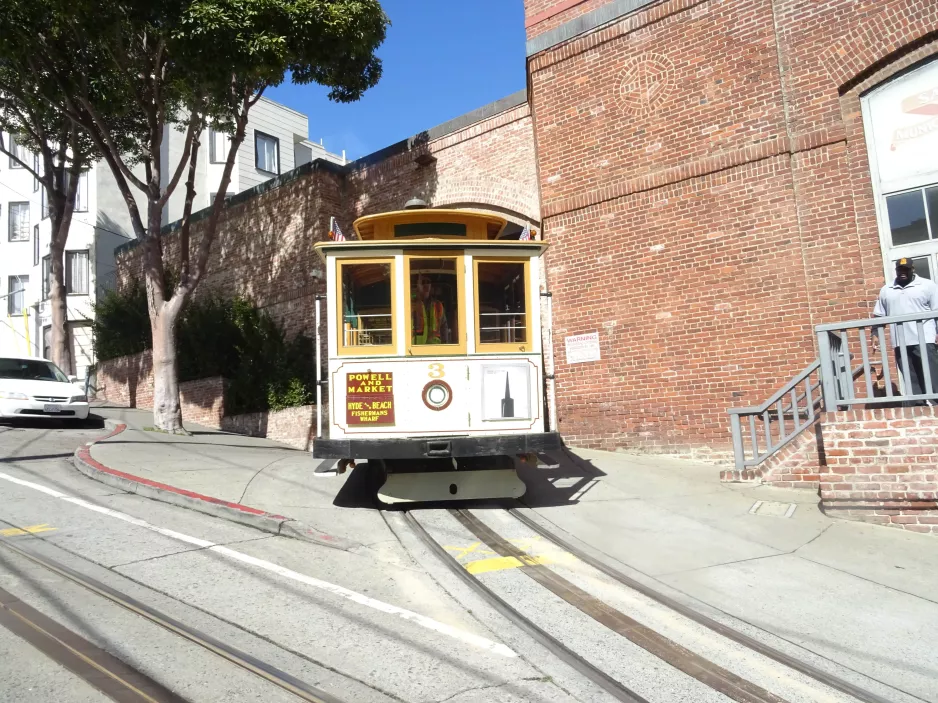 San Francisco kabelsporvogn 3 udenfor Cable Car Museum (2023)