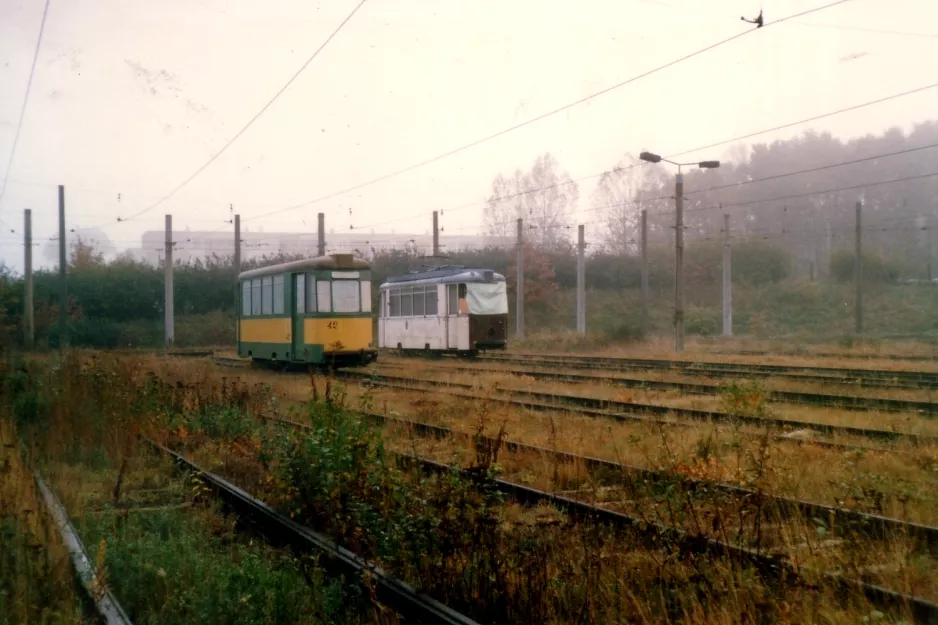 Schwerin bivogn 42 på opstillingssporet ved Klement-Gottwald Werk (Kliniken) (1987)