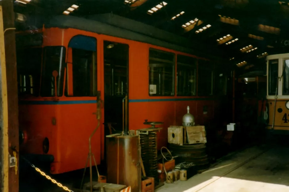 Skjoldenæsholm arbejdsvogn 797 inde i remisen Remise 1 (1993)