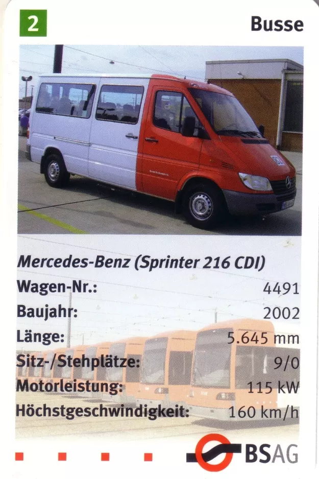 Spillekort: Bremen Mercedes-Benz (Sprinter 216 CDI) (2006)