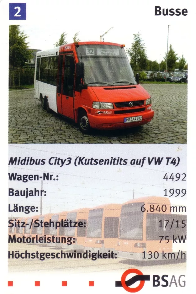 Spillekort: Bremen Midibus City3 (Kutsenitits auf VW T4) (2006)