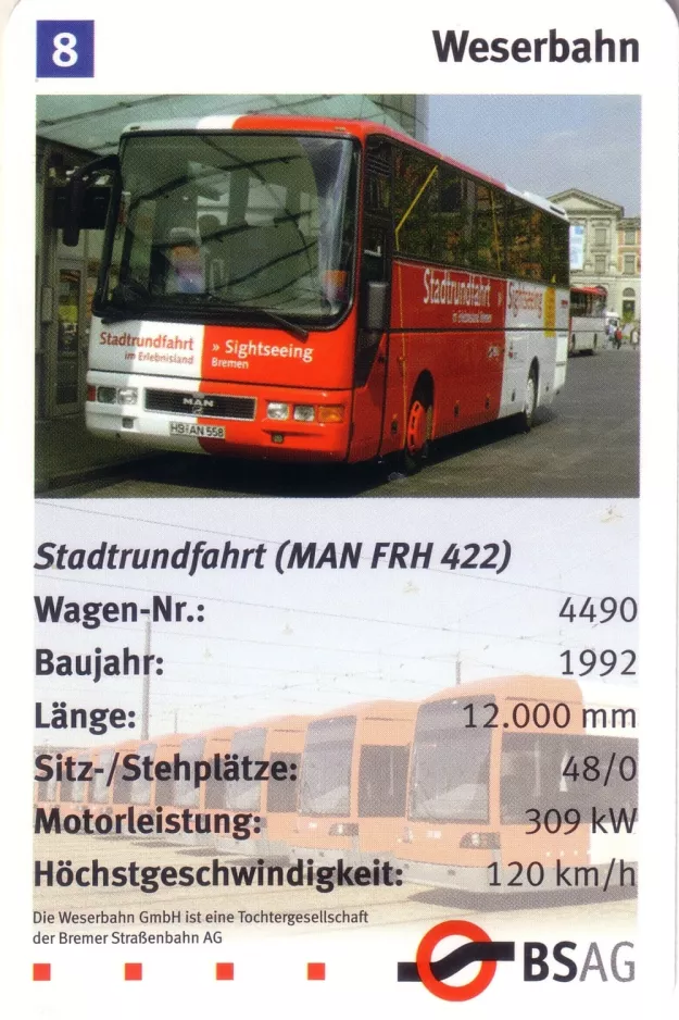 Spillekort: Bremen Stadtrundfahrt (MAN FRH 422) (2006)
